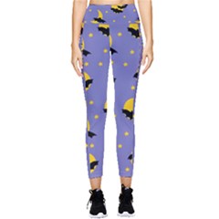 Bats With Yellow Moon Pocket Leggings  by SychEva