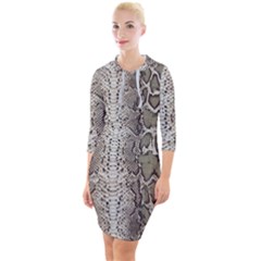 Snake Skin Quarter Sleeve Hood Bodycon Dress by LoolyElzayat