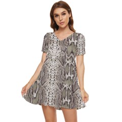 Snake Skin Tiered Short Sleeve Mini Dress