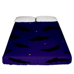 Bats In The Starry Sky Fitted Sheet (king Size) by SychEva