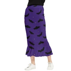 Bats In The Starry Sky Maxi Fishtail Chiffon Skirt by SychEva