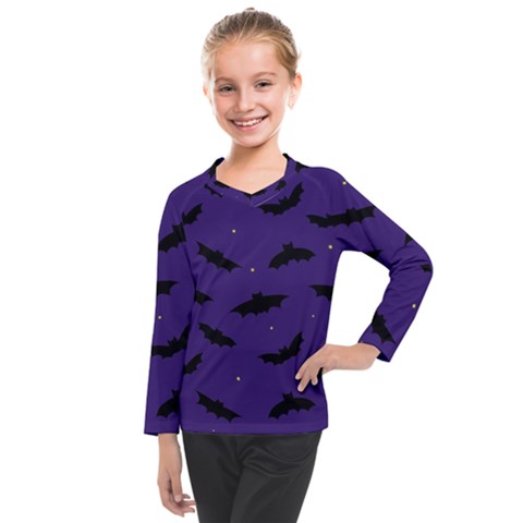 Bats In The Starry Sky Kids  Long Mesh Tee by SychEva