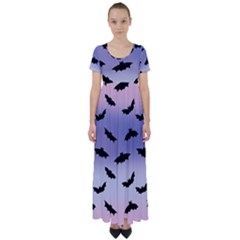 The Bats High Waist Short Sleeve Maxi Dress by SychEva