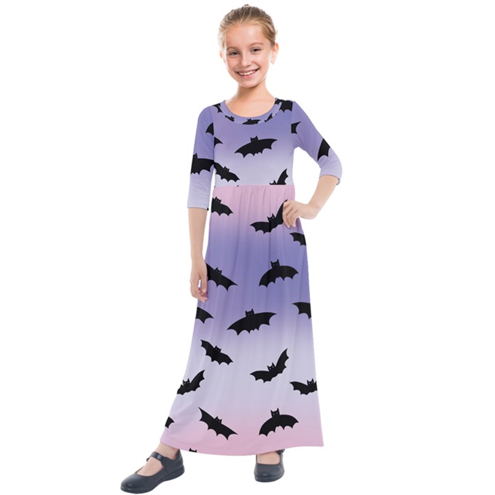 The Bats Kids  Quarter Sleeve Maxi Dress