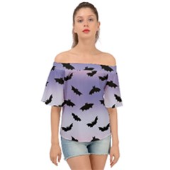 The Bats Off Shoulder Short Sleeve Top by SychEva