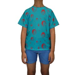 Red Drops Kids  Short Sleeve Swimwear by SychEva