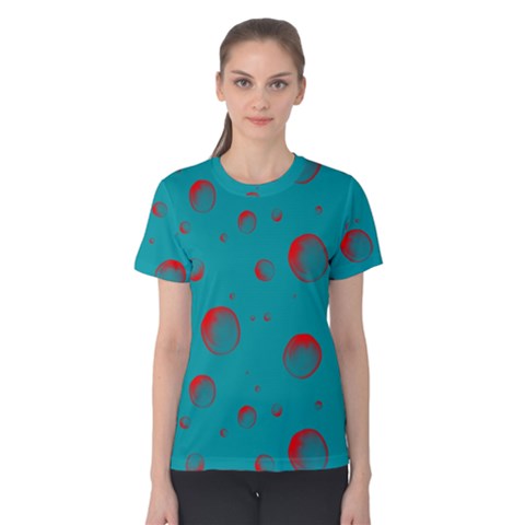 Red Drops Women s Cotton Tee by SychEva