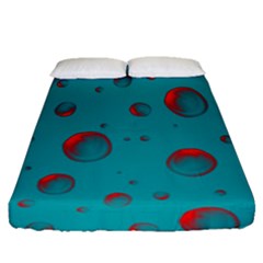 Red Drops Fitted Sheet (queen Size) by SychEva