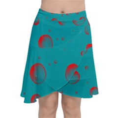 Red Drops Chiffon Wrap Front Skirt by SychEva