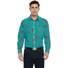 Red Drops Men s Long Sleeve Pocket Shirt 