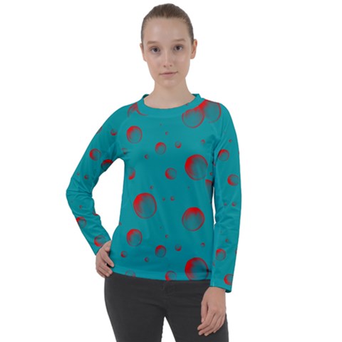 Red Drops Women s Long Sleeve Raglan Tee by SychEva