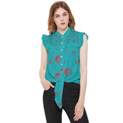 Red Drops Frill Detail Shirt by SychEva