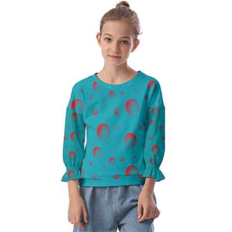 Red Drops Kids  Cuff Sleeve Top by SychEva