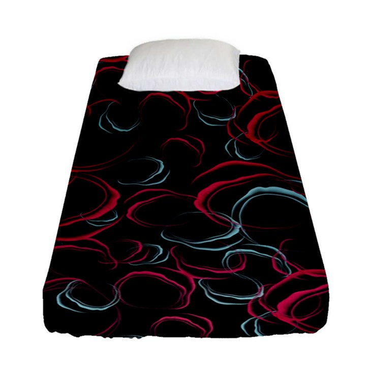 Blue And Red Stains Fitted Sheet (Single Size)