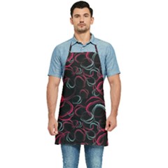 Blue And Red Stains Kitchen Apron by SychEva