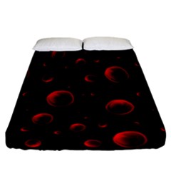 Red Drops On Black Fitted Sheet (california King Size) by SychEva