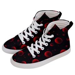 Red Drops On Black Men s Hi-top Skate Sneakers by SychEva