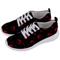 Red Drops On Black Men s Lightweight Sports Shoes by SychEva