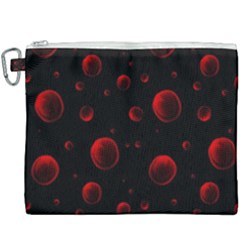 Red Drops On Black Canvas Cosmetic Bag (xxxl) by SychEva