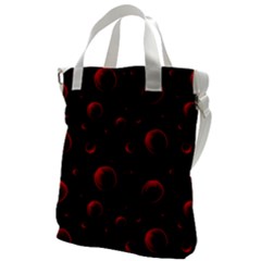 Red Drops On Black Canvas Messenger Bag by SychEva