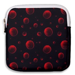 Red Drops On Black Mini Square Pouch by SychEva