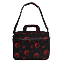 Red Drops On Black Macbook Pro Shoulder Laptop Bag (large)