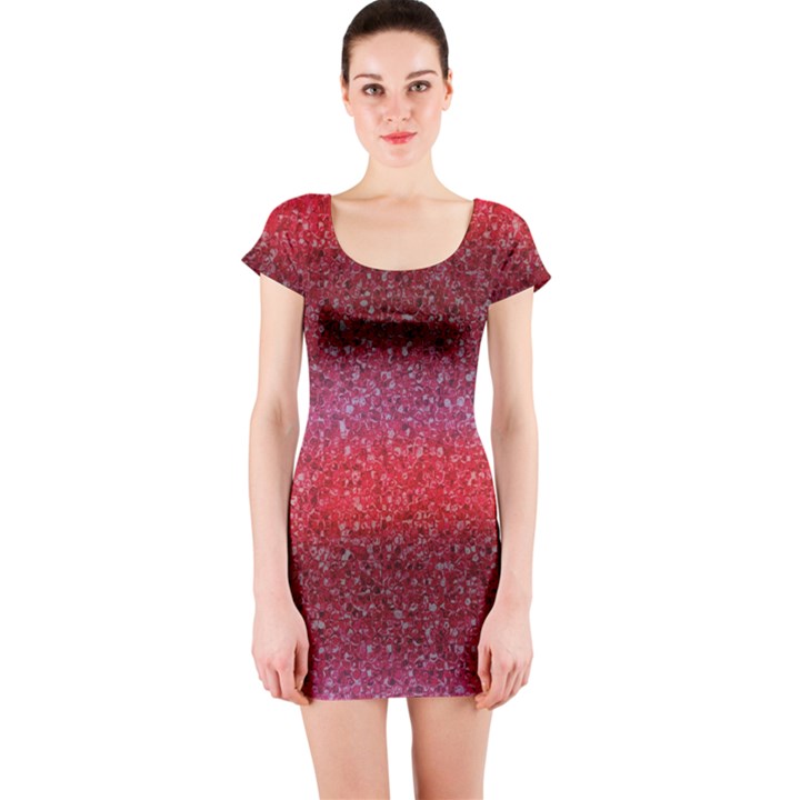 Red Sequins Short Sleeve Bodycon Dress