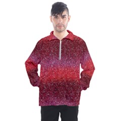 Red Sequins Men s Half Zip Pullover by SychEva