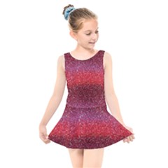 Red Sequins Kids  Skater Dress Swimsuit by SychEva