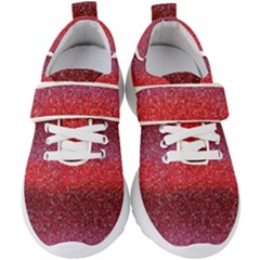 Red Sequins Kids  Velcro Strap Shoes by SychEva