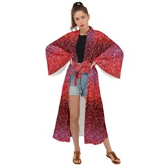 Red Sequins Maxi Kimono by SychEva