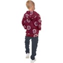 White Skulls On Red Shiny Background Kids  Hooded Pullover View2