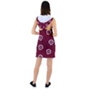 White Skulls On Red Shiny Background Racer Back Hoodie Dress View2