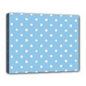 1950 Summer Sky Blue White Dots Canvas 14  x 11  (Stretched) View1