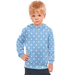 1950 Summer Sky Blue White Dots Kids  Hooded Pullover by SomethingForEveryone