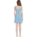 1950 Summer Sky Blue White Dots Velvet Cutout Dress View2