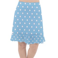 1950 Summer Sky Blue White Dots Fishtail Chiffon Skirt by SomethingForEveryone