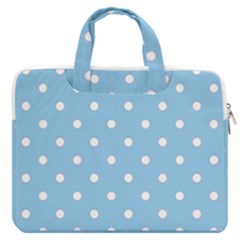 1950 Summer Sky Blue White Dots Macbook Pro Double Pocket Laptop Bag