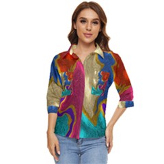 Shimmer Women s Quarter Sleeve Pocket Shirt