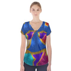 Shimmer 2 Short Sleeve Front Detail Top by kiernankallan