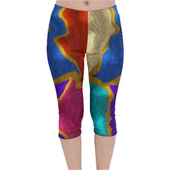 Shimmer 2 Velvet Capri Leggings  by kiernankallan