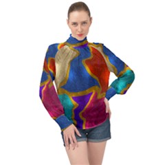 Shimmer 2 High Neck Long Sleeve Chiffon Top by kiernankallan