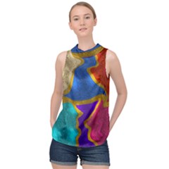 Shimmer 2 High Neck Satin Top by kiernankallan