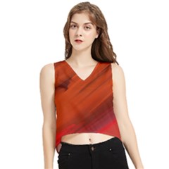 Crimson V-neck Cropped Tank Top