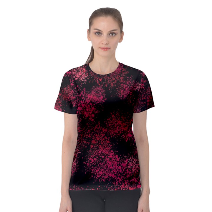 Red Abstraction Women s Sport Mesh Tee