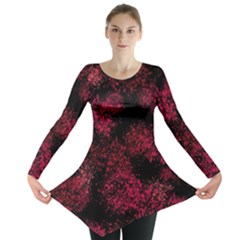 Red Abstraction Long Sleeve Tunic  by SychEva