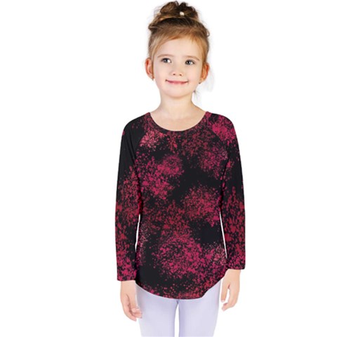 Red Abstraction Kids  Long Sleeve Tee by SychEva