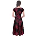 Red Abstraction Cap Sleeve Wrap Front Dress View2