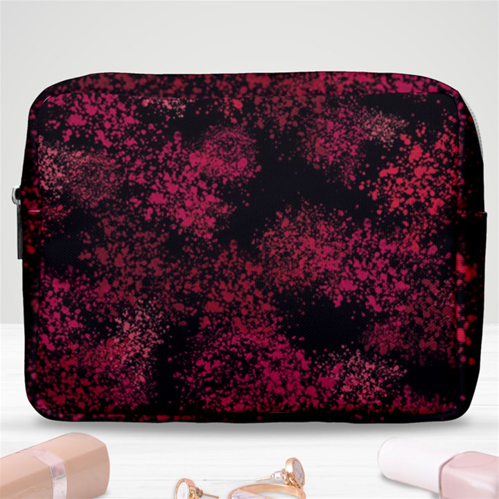 Red Abstraction Make Up Pouch (Large)