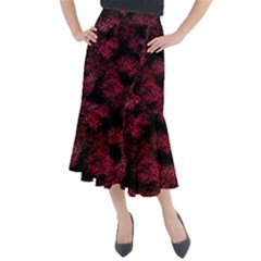 Red Abstraction Midi Mermaid Skirt by SychEva